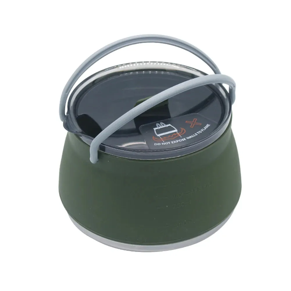 Portable Silicone Folding Kettle - Collapsible Camping Teapot for Coffee and Tea
