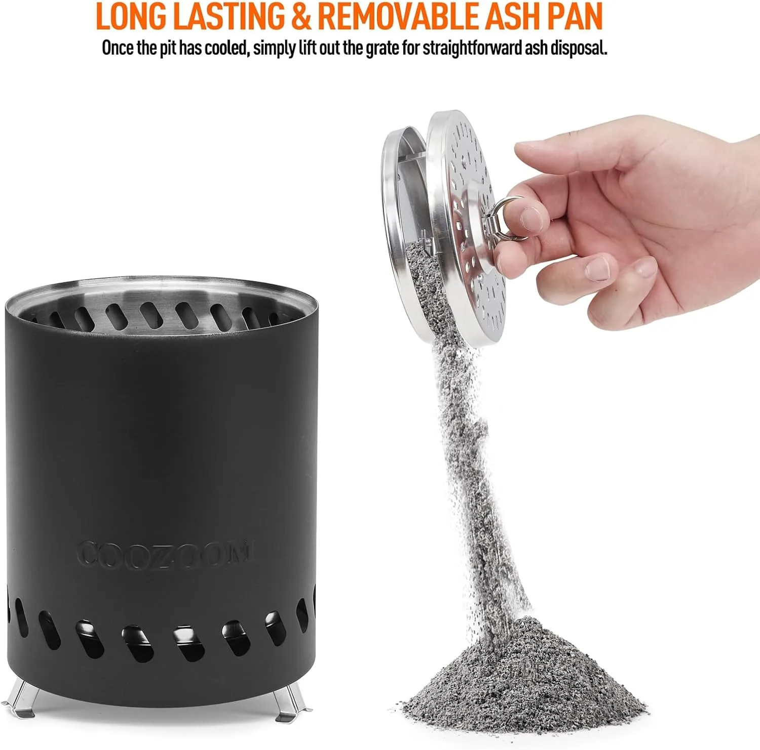 Portable Table Top Fire Pit with Stand, 5.5" Stainless Steel Mini Outdoor Low Smoke Burning Tabletop Firepit Fueled by Pellets or Wood, for Outside Camping Black