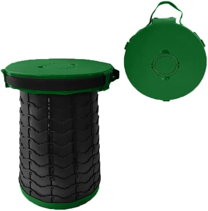 Portable Toilet - 19.7" H Adjustable Foldable Camping Toilet, Luggable Loo with Lid, Strap,Toilet Bag for Camping, Hiking, Travel and Car