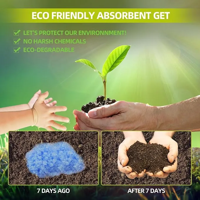 Portable Toilet Absorbent Gel Powder, 100 Pack Poo Gel for Camping Eco Absorbent Gel, Poo Urine Powder for Camping Outdoor Hiking Fast-Acting Gel