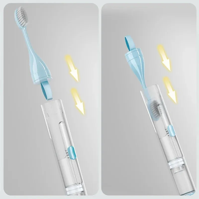 Portable Toothbrush with Toothpaste Container