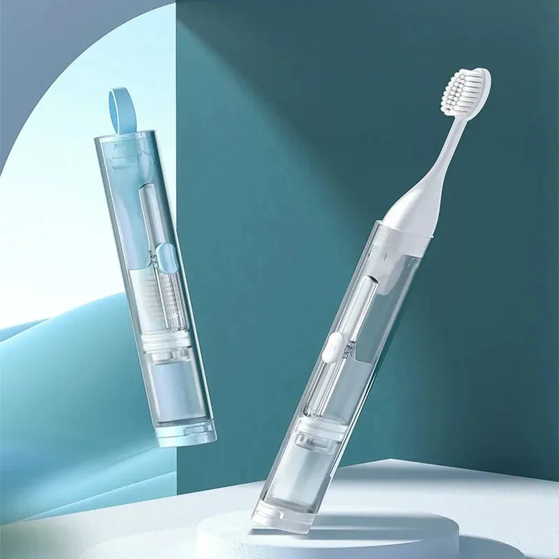 Portable Toothbrush with Toothpaste Container