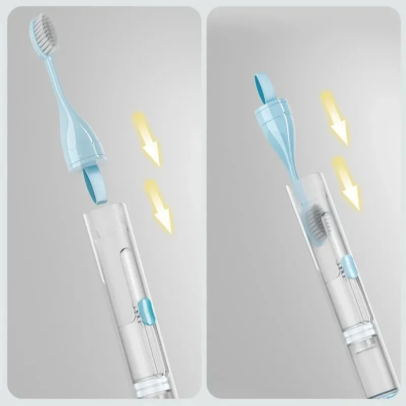 Portable Toothbrush with Toothpaste Container