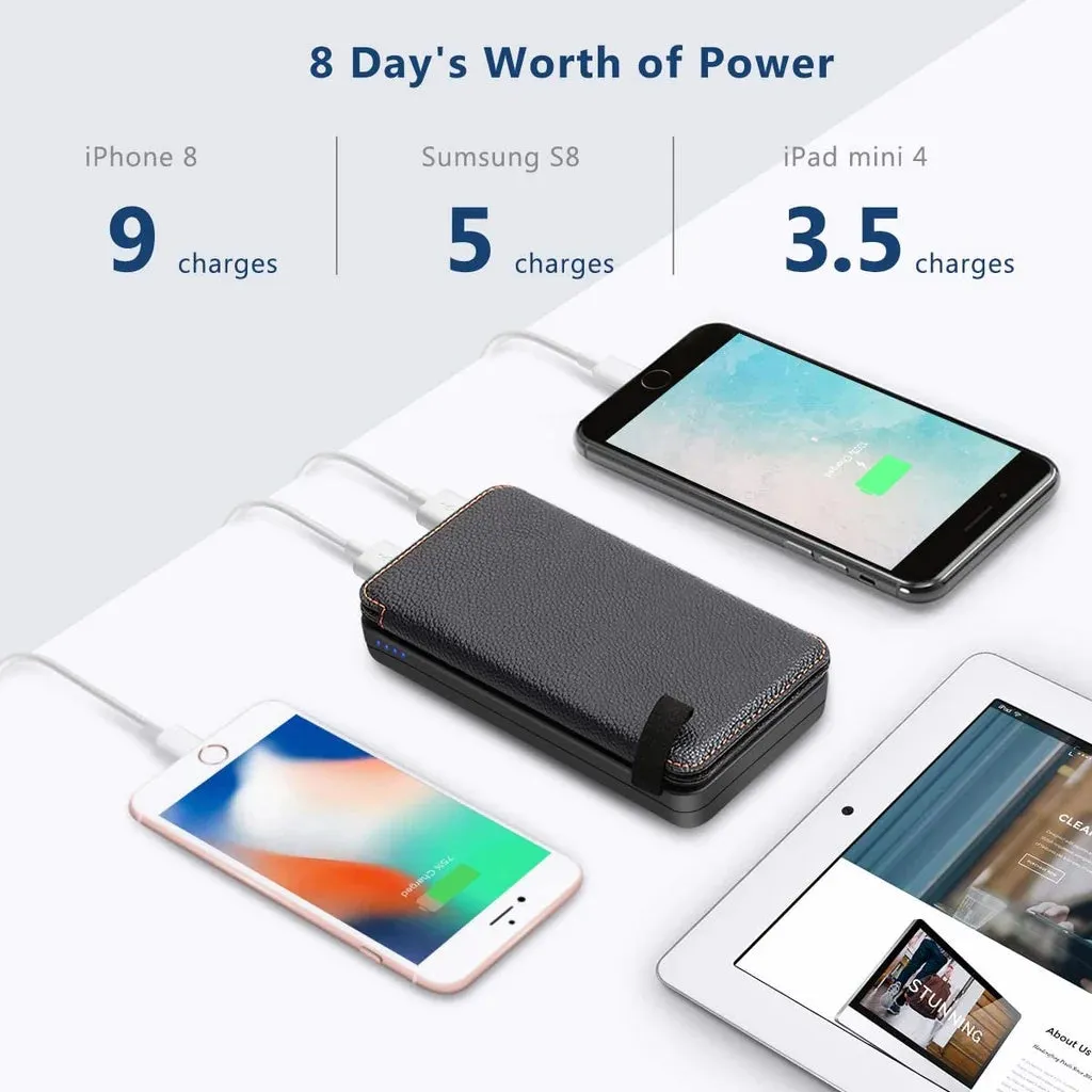 Portable Waterproof Solar Power Bank - 25000mAh