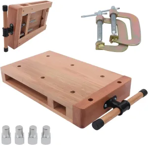 Portable Workbench Hard Woodworking Vise Desktop Work Table Work Bench with G-Type Fixing Clips and Limit Blocks, for Home, Woodworking Studios, Fixed for Processing Wood