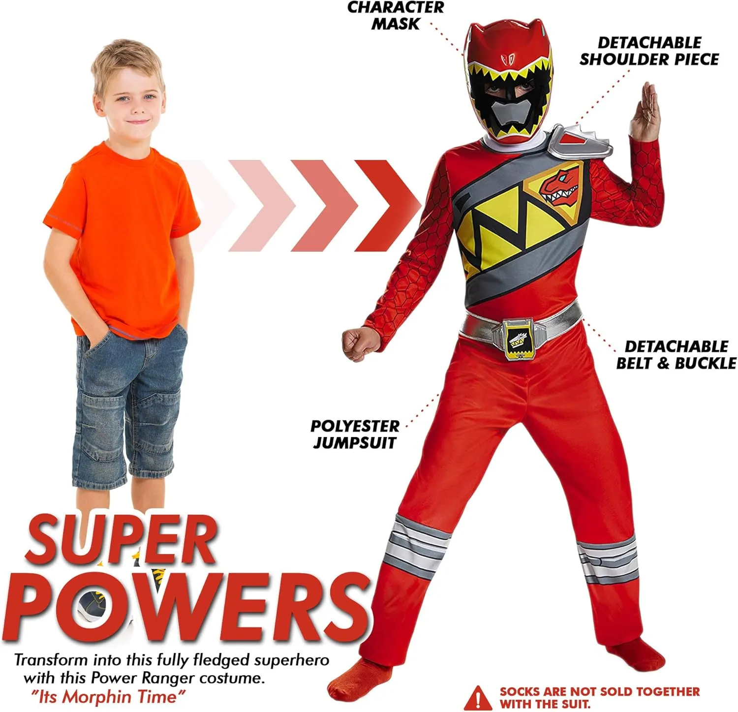 Power Rangers Dino Charge Red Classic Child Costume