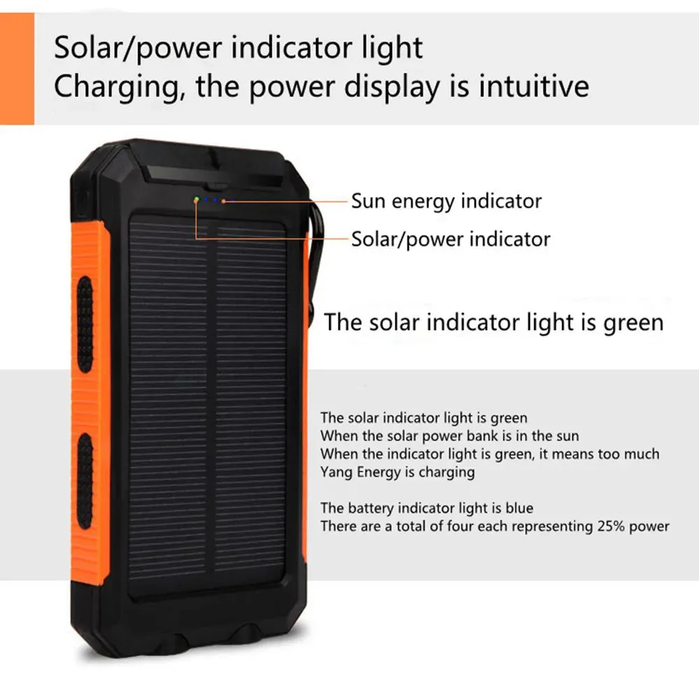 Powerful Waterproof Solar Power Bank 20000mAh