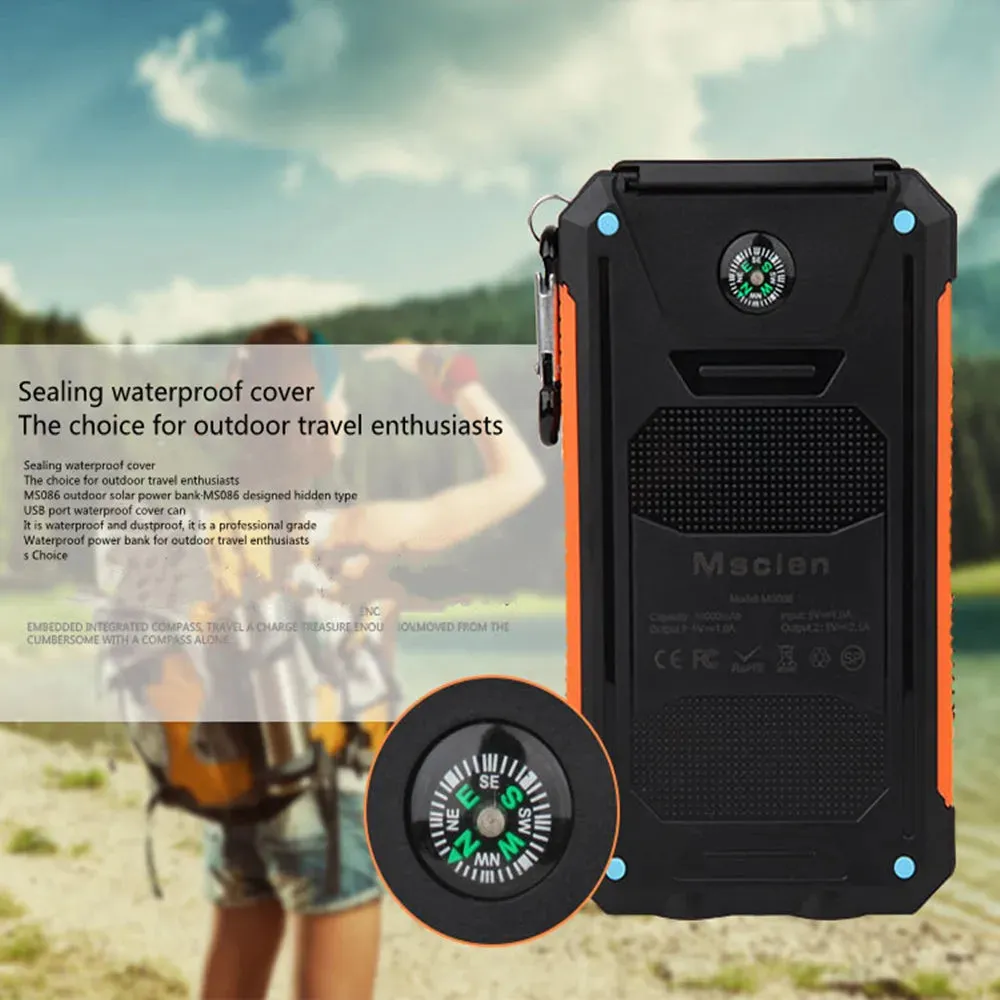 Powerful Waterproof Solar Power Bank 20000mAh