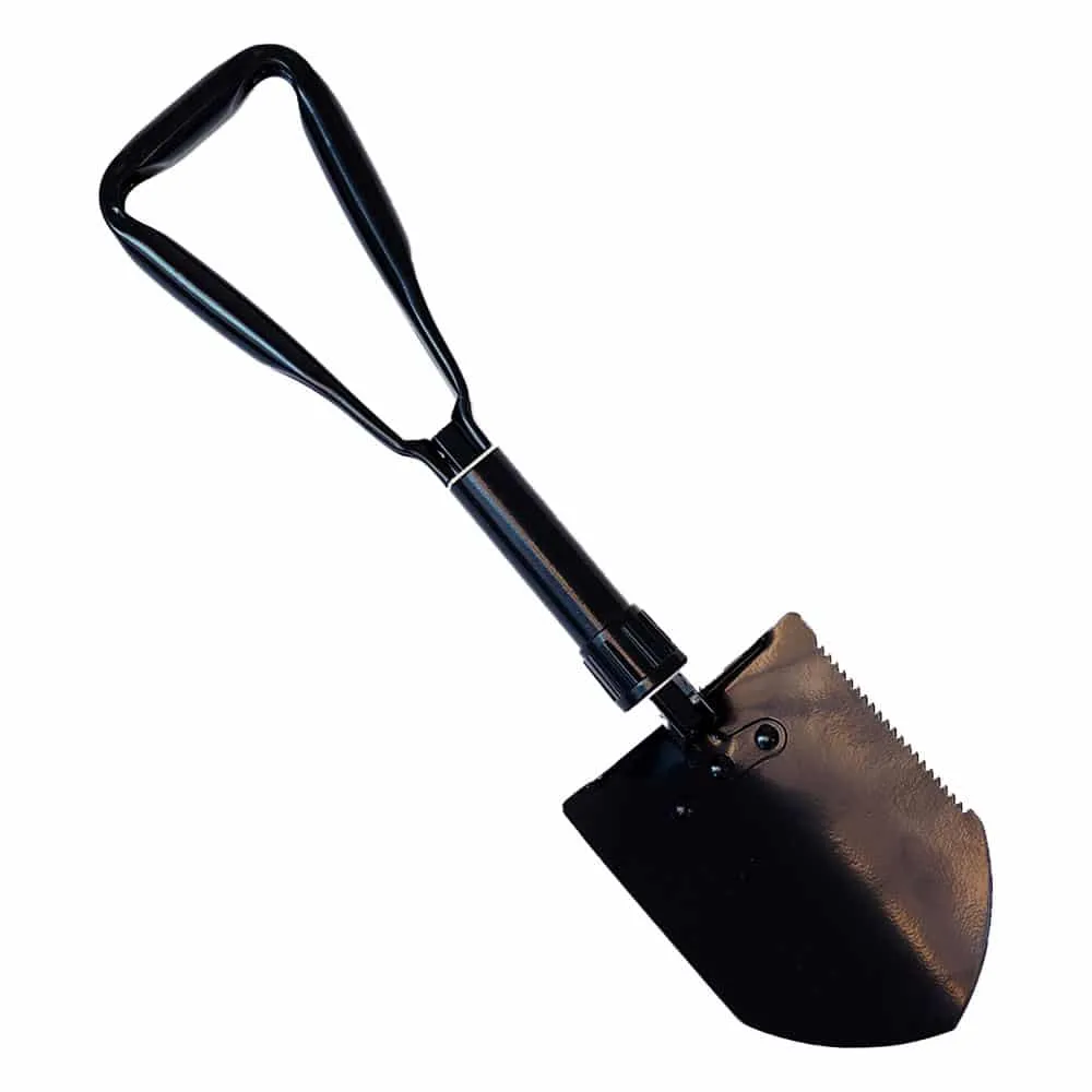 Premium Quality Black Tri-Fold Serrated Shovel w/Carrying Case 23"