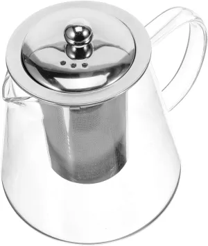 PRETYZOOM Glass Tea Kettle with Infuser Heat Resistant Large Capacity Simple Elegant