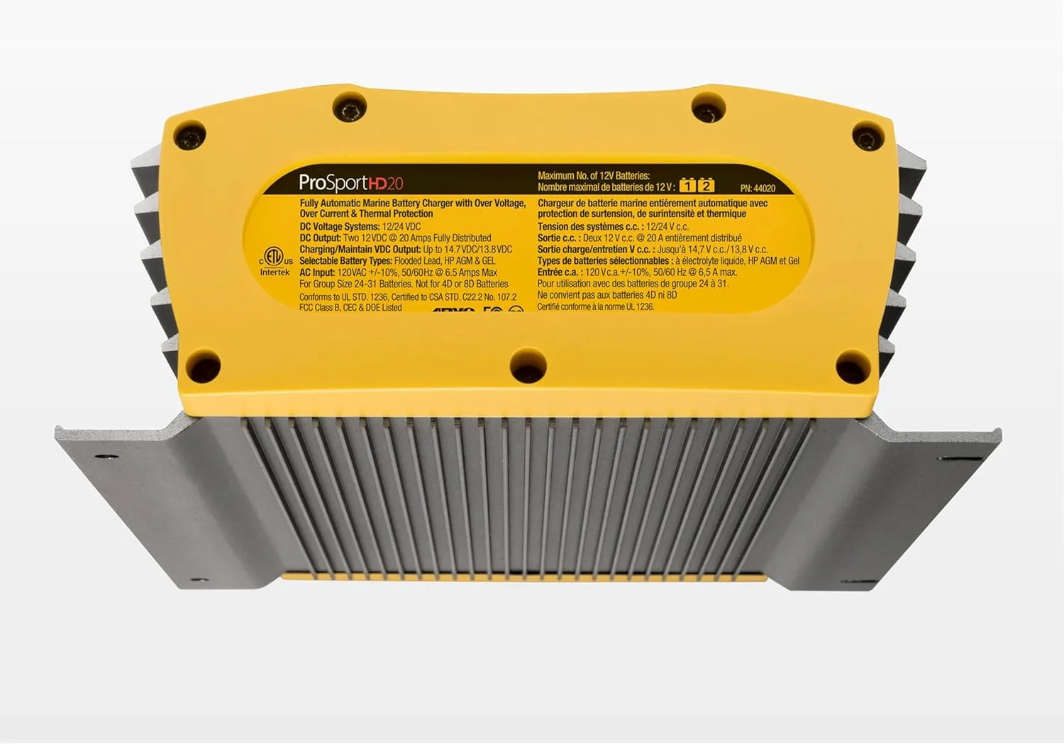 ProMariner 44021 ProSport HD Waterproof Marine Battery Charger, 20 Amp, 3 Bank