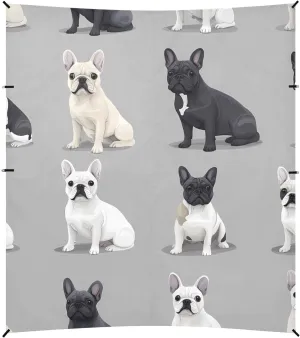 Realistic French Bulldog Foldable Beach Canopy UPF50 Waterproof Portable Sun Shelter with Sand Shovel, Sandbags for Family Trips, Picnics & Camping