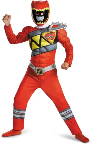 Red Ranger Power Rangers Dino Charge Muscle Boys Costume