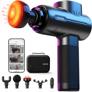 RENPHO Massage Gun with Heat, FSA HSA Eligible Portable Percussion Massager with Bluetooth for Back and Neck, Gifts for Men and Women, Carry Case, Active  Thermal