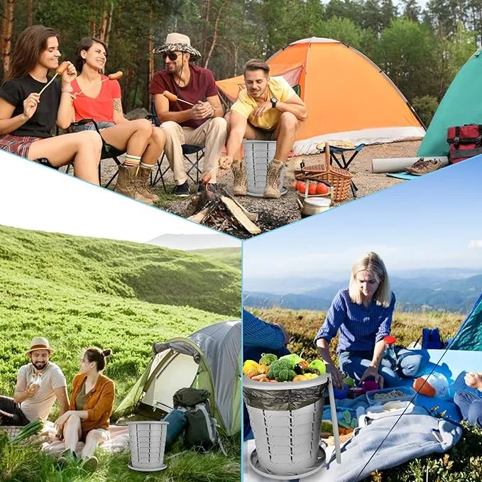 Retractable Portable Toilet - Upgraded Portable Toilet for Adults Capacity of 330 Lbs, Foldable Camping Toilet, Car RV Travel Toilet Outdoor Bathroom Emergency Portable Restroom for Kids