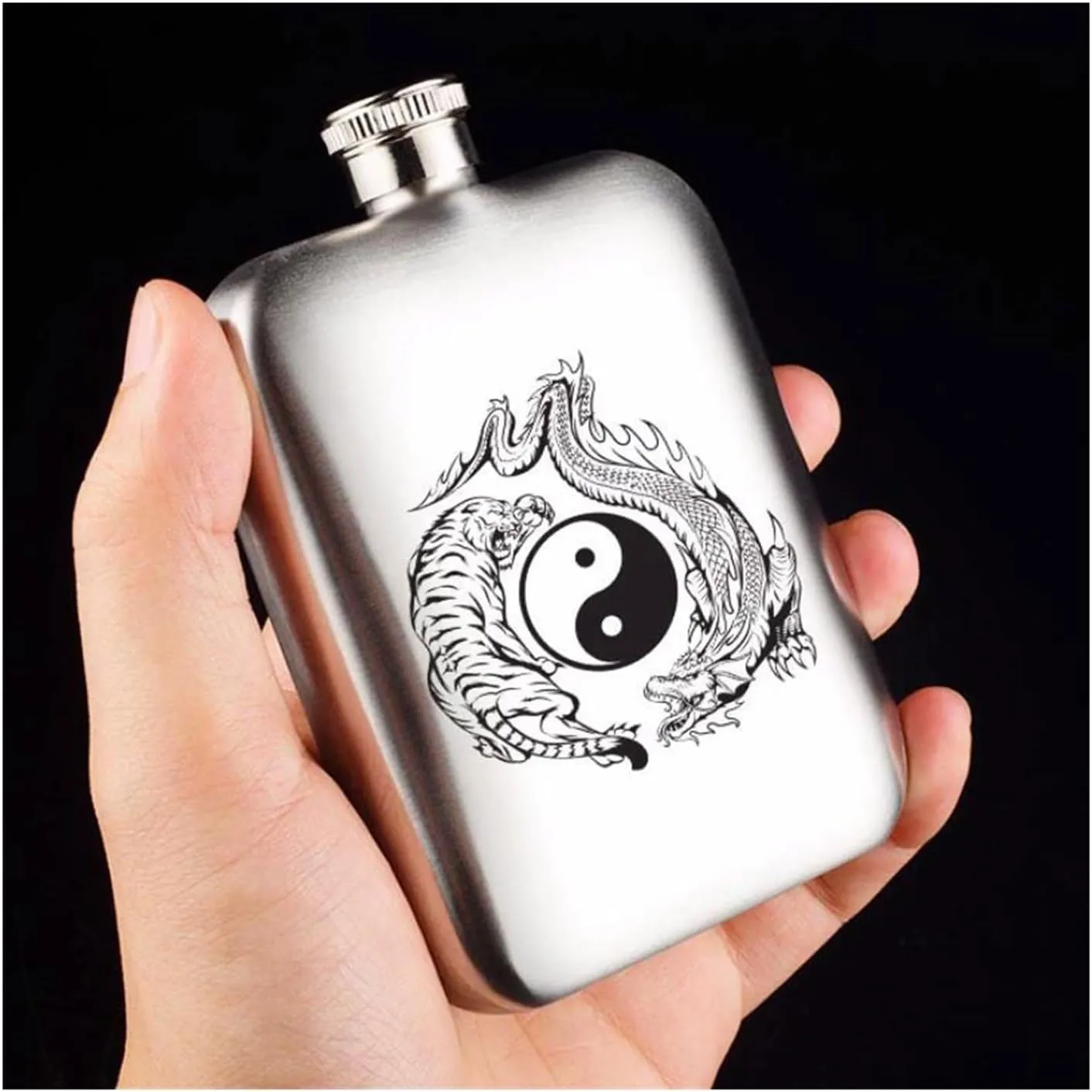 Retro Outdoor Travel Flasks 6Oz Portable Flasks for Liquor for Men Women Stainless Steel Flasks with Funnel(A)