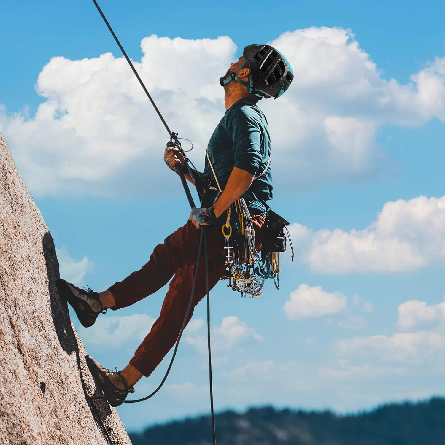 Rock Climbing Helmet for Adult, Lightweight Adjustable Helmet for Rock Tree Climbing Work at Height