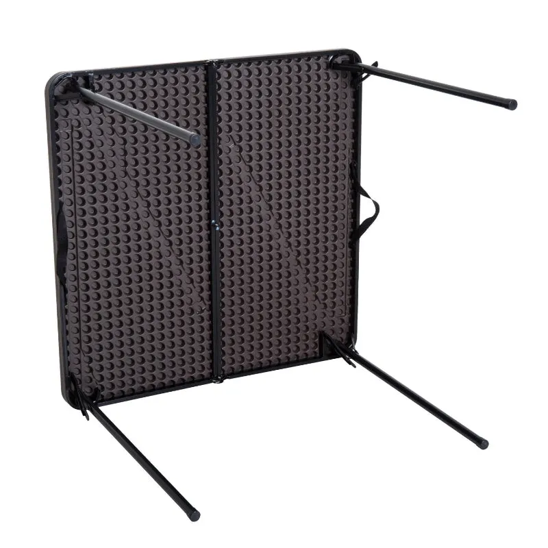 Rootz Folding Camping Table - Picnic Table - Outdoor Table - Powder-Coated Metal Frame - Easy-Care Plastic Top - 86cm x 86cm x 71.5cm
