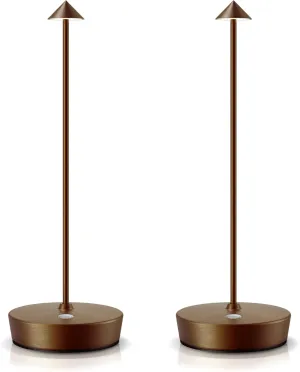 SAKRINGT 2 Pack Cordless Table Lamps Rechargeable, 6000mAh Battery Operated Waterproof Stepless Dimming Modern Portable LED Table Light for Restaurant Dining Patio Outdoor