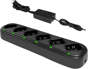 SAMCOM FPCN10A Six-Way Charger Multi Unit Charging Station Rapid Bank Chargers Compatible with SAMCOM FPCN10A Walkie Talkie and Battery