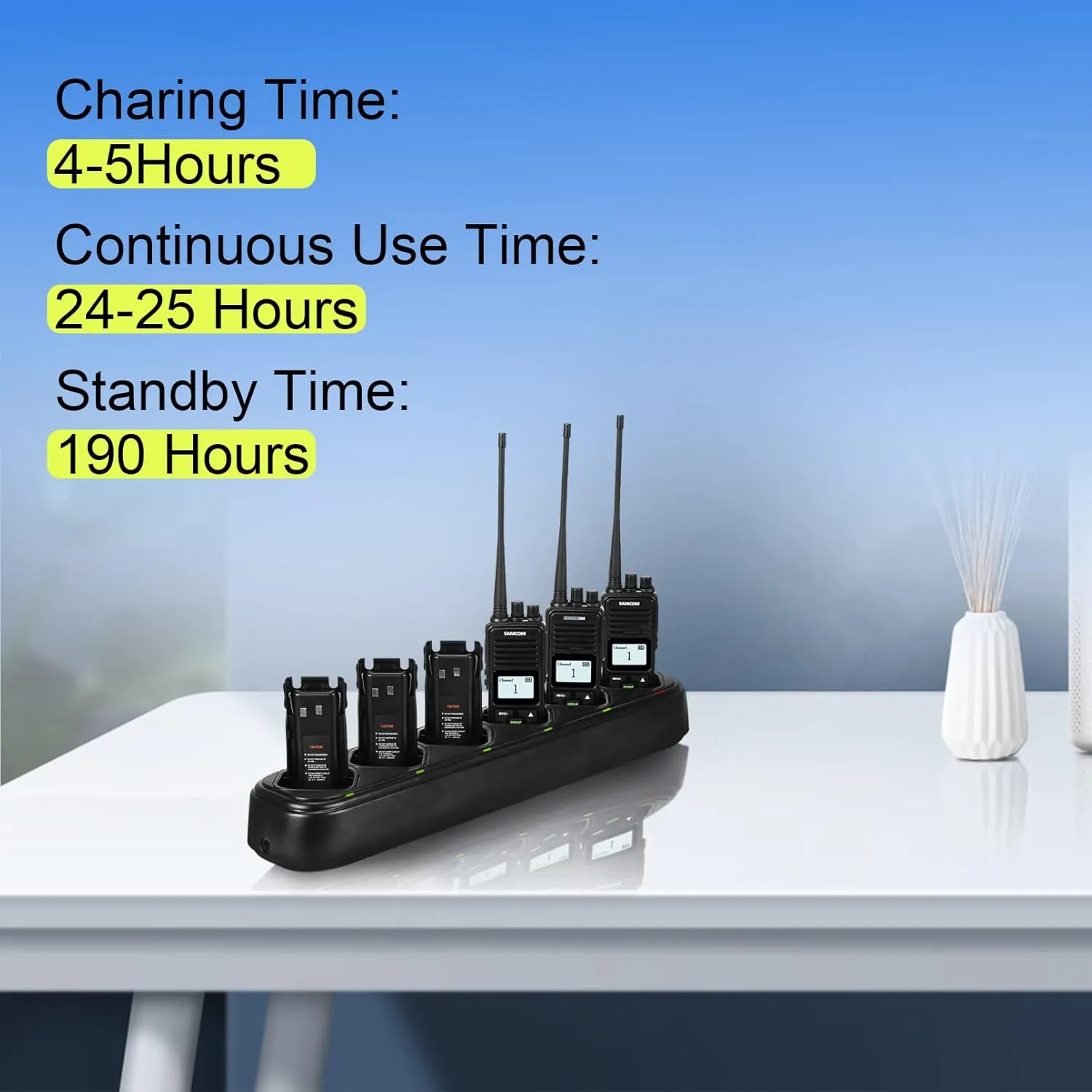 SAMCOM FPCN10A Six-Way Charger Multi Unit Charging Station Rapid Bank Chargers Compatible with SAMCOM FPCN10A Walkie Talkie and Battery