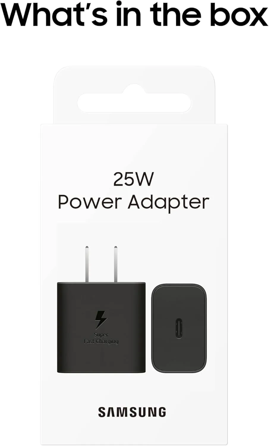 Samsung 25W Wall Charger Power Adapter, Cable Not Included, Super Fast Charging, Compact Design, Energy Efficient, Compatible with Galaxy and USB Type C Devices, Black