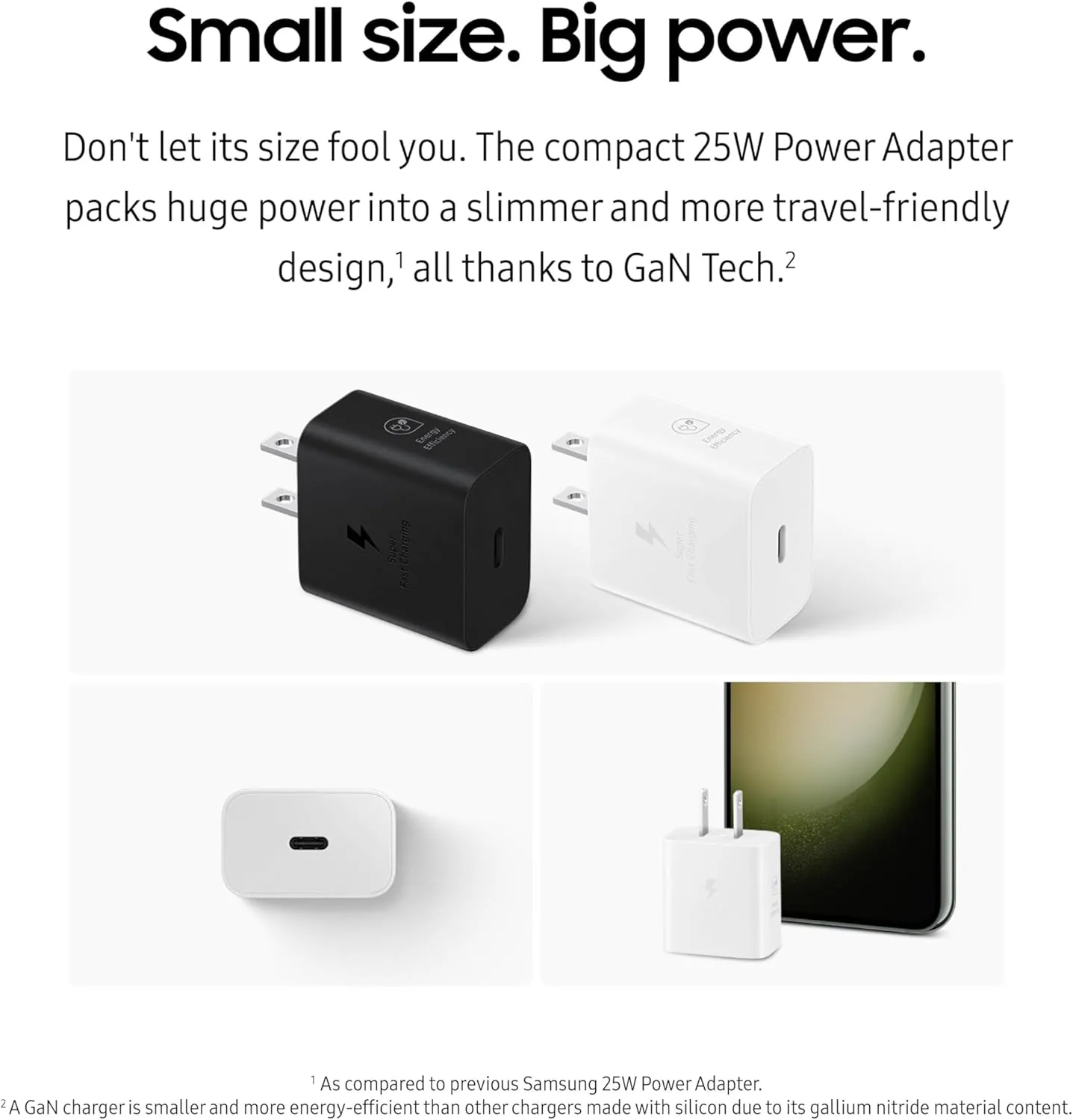 Samsung 25W Wall Charger Power Adapter, Cable Not Included, Super Fast Charging, Compact Design, Energy Efficient, Compatible with Galaxy and USB Type C Devices, Black