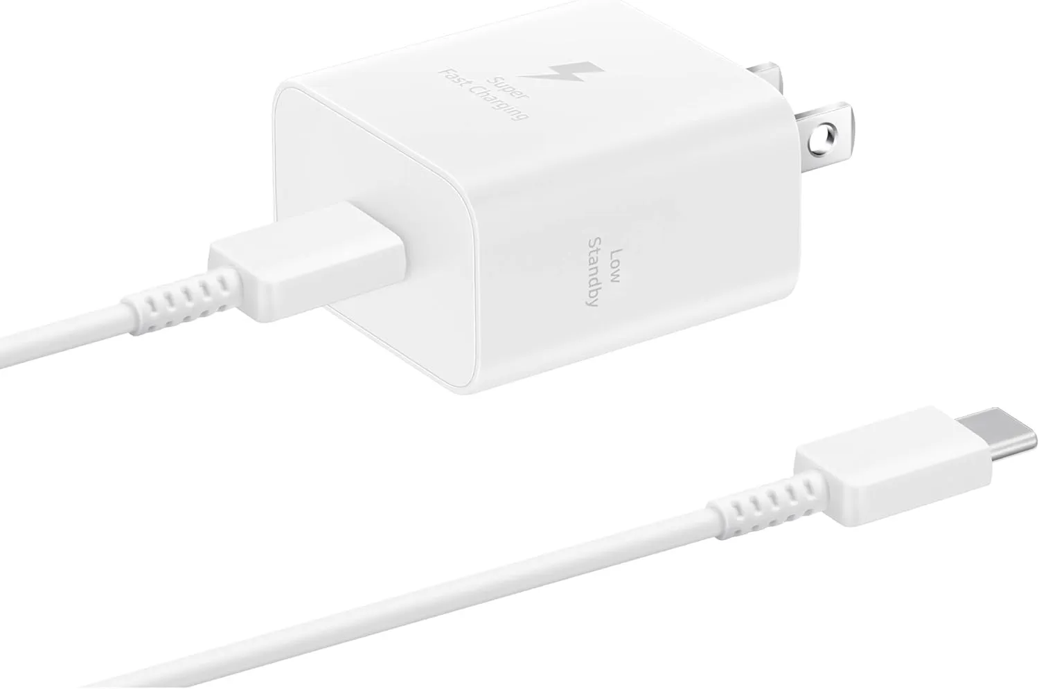 SAMSUNG 25W Wall Charger Power Adapter with Cable, Super Fast Charging, Compact Design, Compatible with Galaxy and USB Type C Devices, White