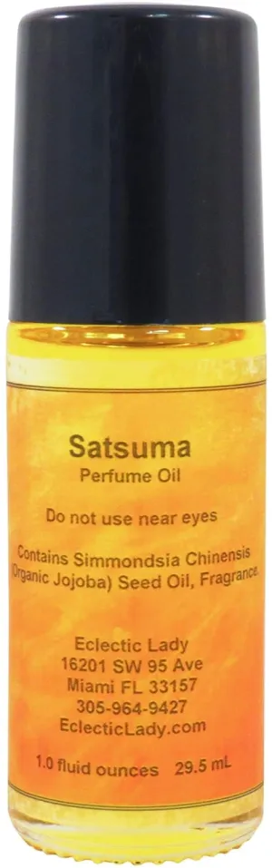 Satsuma Perfume Oil, 1.0 Oz Portable Roll-On Fragrance with Long-Lasting Scent, Delightful Essential Oils and Jojoba Oil For Daily Use