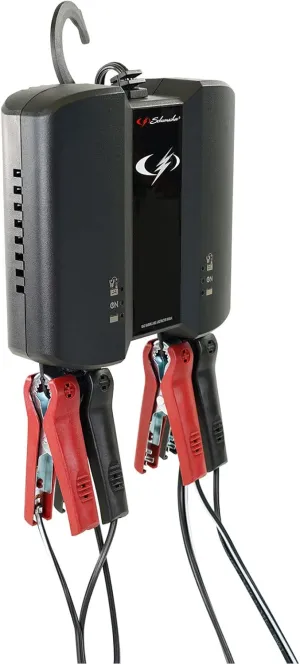 Schumacher Electric Two-Bank Battery Charger and Maintainer, SC1410, 3-in-1, Fully Automatic, Charges Simultaneously, 2 Amps Per Bank, 6 Volt, 12 Volt, for Car, SUV, Truck, and Marine Batteries