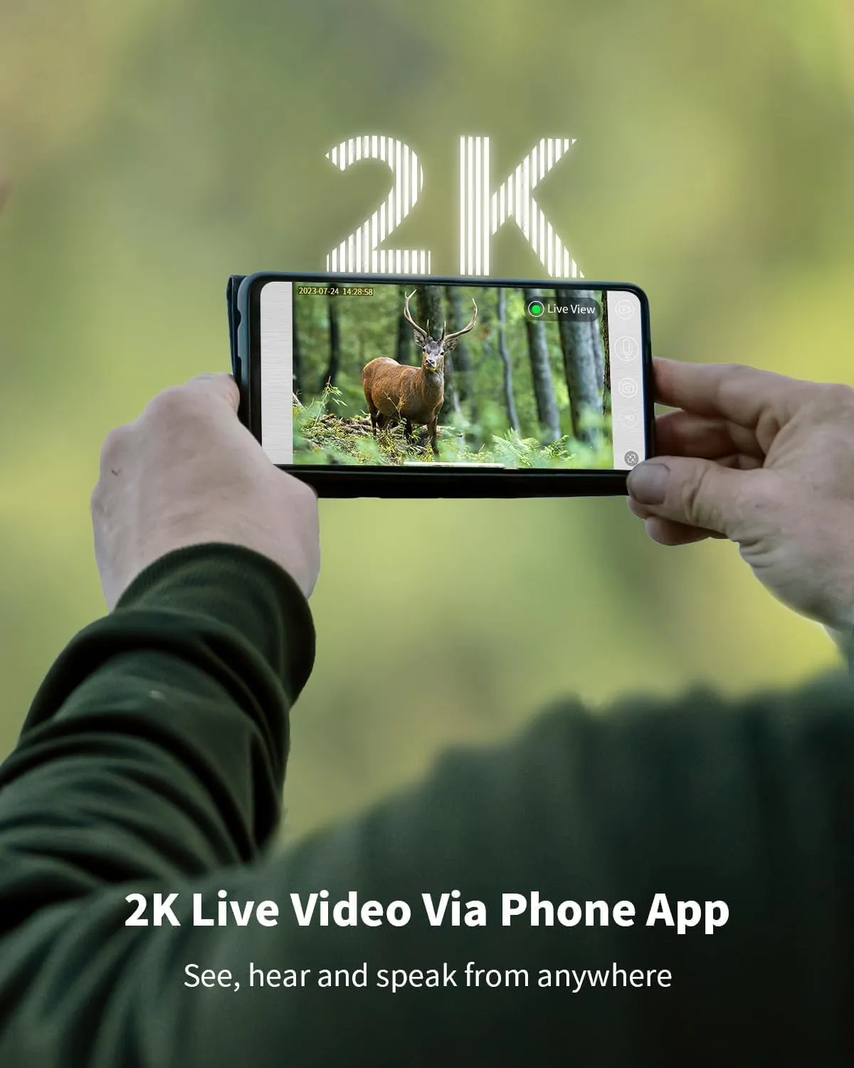 SEHMUA Cellular Trail Cameras with Live Streaming, Built-in 4G LTE SIM Card, Phone Access, Solar Powered Game/Deer Camera, Motion Activated, 0.2s Trigger Time, Low Light Night Vision, IP66 Waterproof