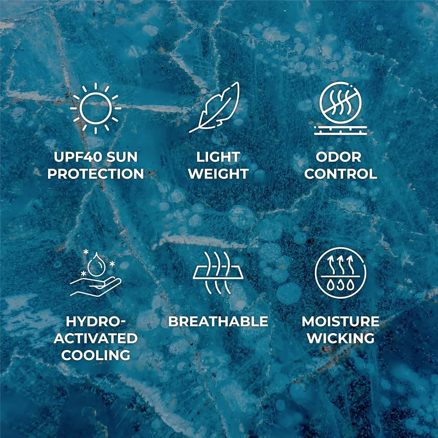 SHAKEitCOOL Original Cooling Towel – Be Cool in Style - Heat Relief, Soft, Lightweight, Sun Protection, Easy Clean - Perfect for Biking, Running, Yoga, Gym, Gardening - Blue Wave