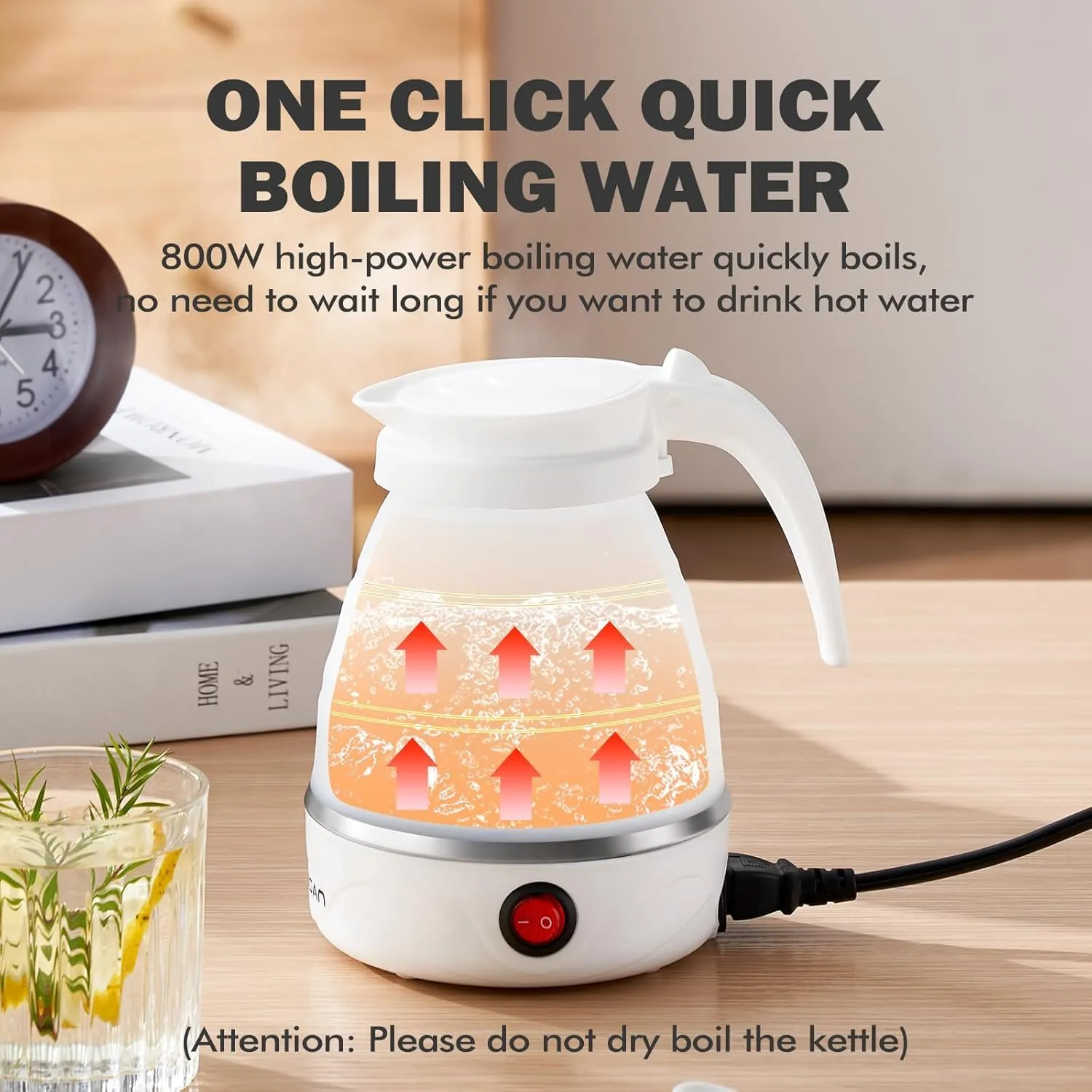 Silicone Foldable Electric Water Kettle – 600ml