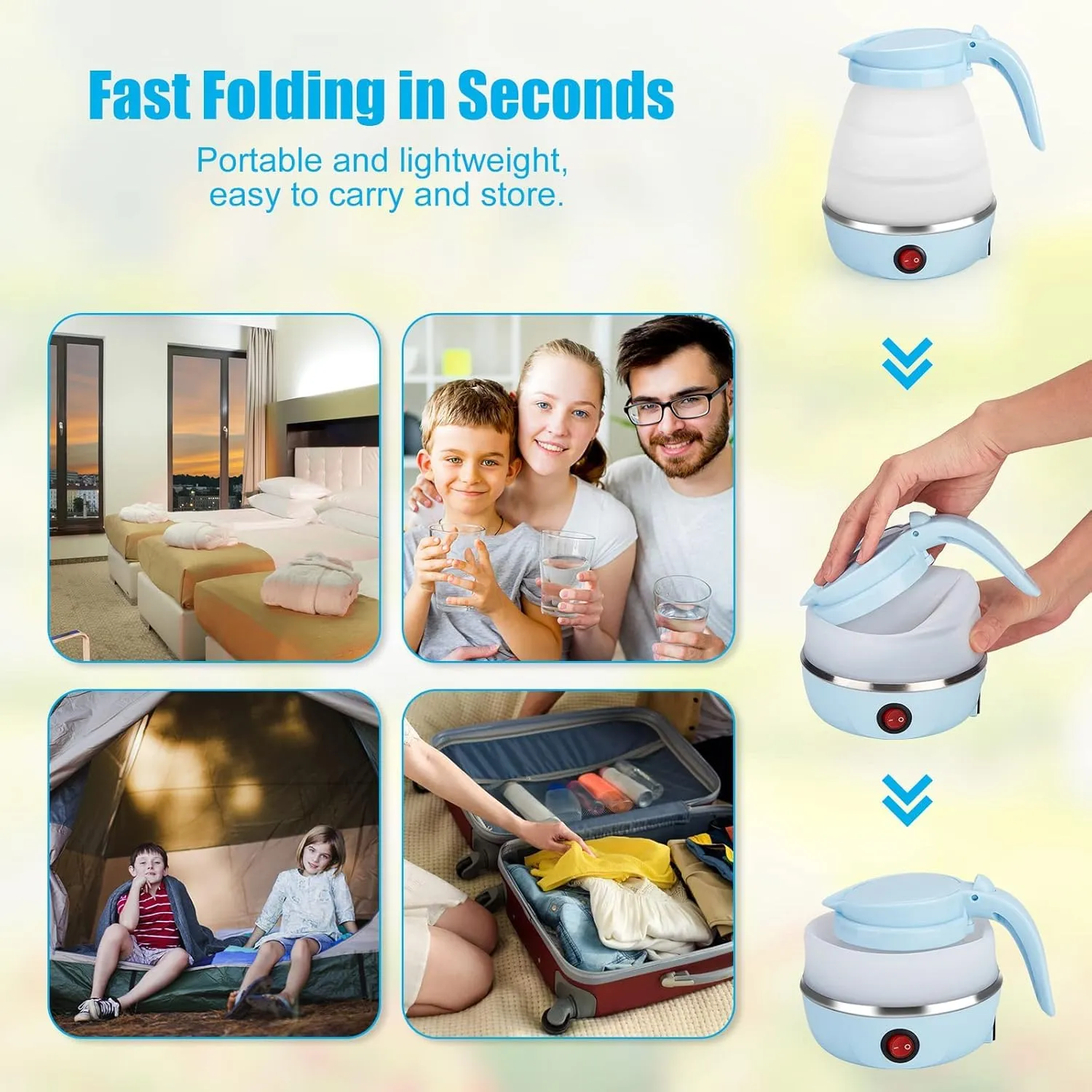 Silicone Foldable Electric Water Kettle – 600ml