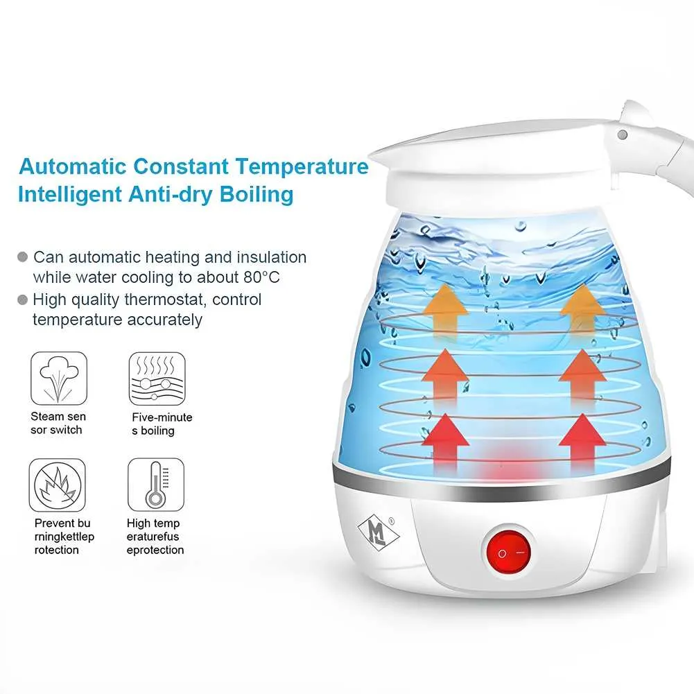 Silicone Foldable Electric Water Kettle – 600ml