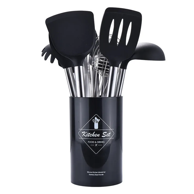 Silicone Kitchenware Set with Stainless Steel Handle
