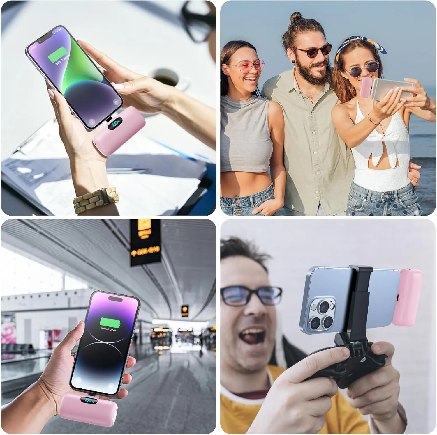 Small Portable Charger for iPhone,Upgraded 5000mAh PD Fast Charging Power Bank,Mini Battery Pack Backup Charger Compatible with iPhone 14/14 Pro Max/13/13 Pro/12 Pro/11/XS/XR/X/8/7/6 etc-Pink