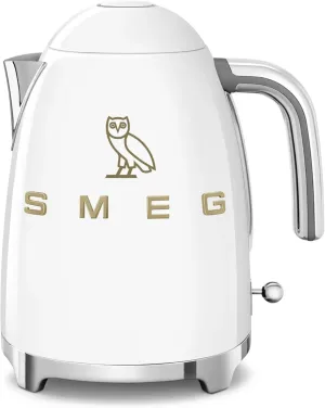 Smeg x OVO 1.7L Electric Kettle, OVO Collection SMEG Kettle, 50's Retro Style 7-Cup Electric Tea Kettle (White)