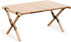 S'more Folding Picnic Table, Portable Camping Table with Carry Bag, Wood Outdoor Table for Picnic, Camping, Travel, Party, Beach, Garden, Patio, gailgating, BBQ,Easy to Assembly (M Size-90cm)