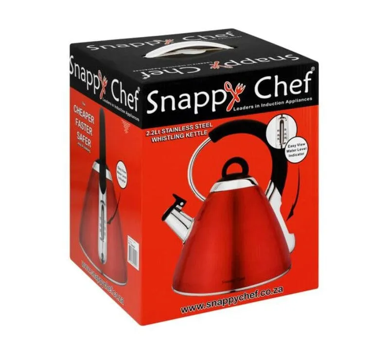 Snappy Chef 2.2litre Red Whistling Kettle KERE002