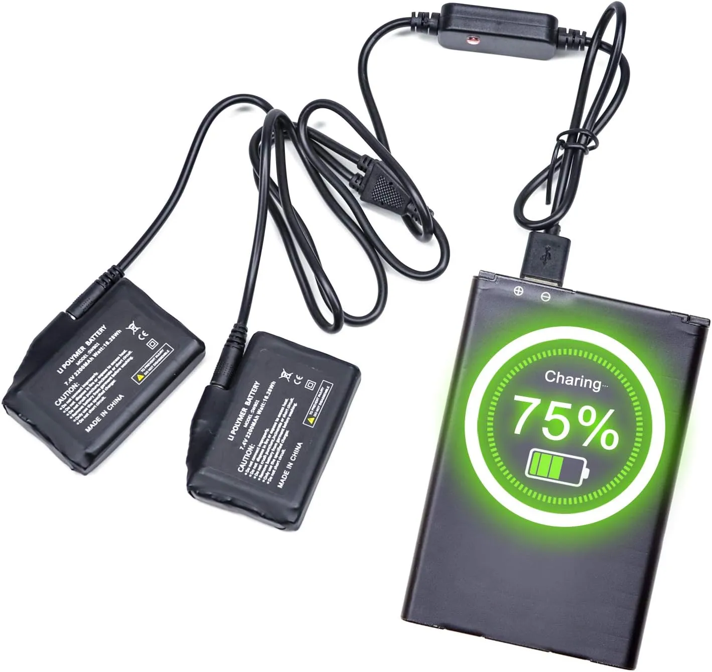 SNOW DEER USB Cable for Heated Gloves Socks Hats Rechargeable Battery (USB Cable)