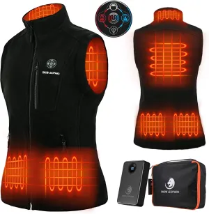 SNOW LEOPARD Women’s Heated Vest with Battery Pack Included, Polar Fleece 7.4V Smart Electric Lightweight Heating Vest