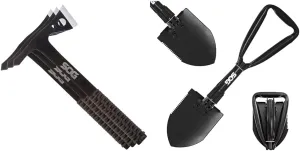 SOG 3-Pack Throwing Hawks & 18.25" Folding Survival Shovel with Saw Edge and Carry Cases