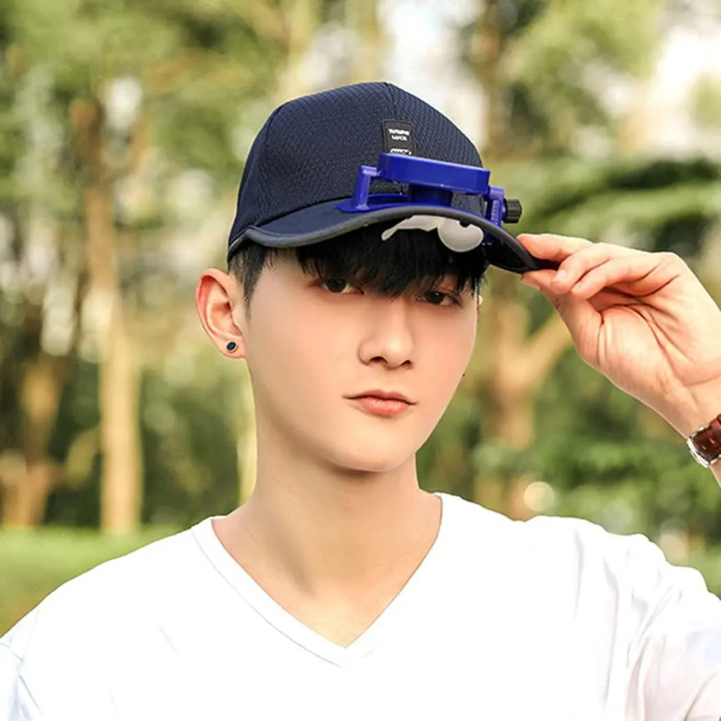 Solar Fan Baseball Cap Summer UV Protection Wide Brim Sun Hat Mesh Beach Hats, Solar Powered/USB Charging