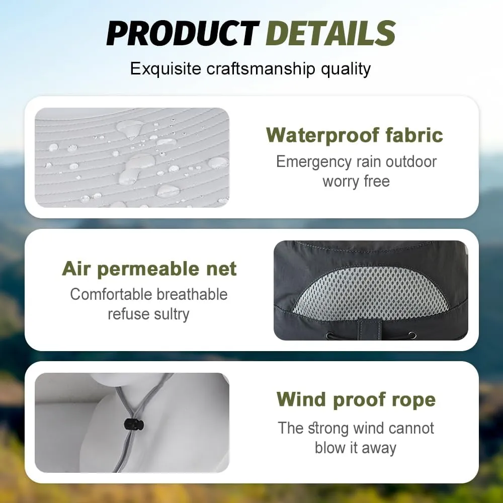 Solar Fan Hat for Men Women, Outdoor Fishing Wide Brim Sun Hat with Fan Built in Solar Power UPF 50  Fishing & Beach