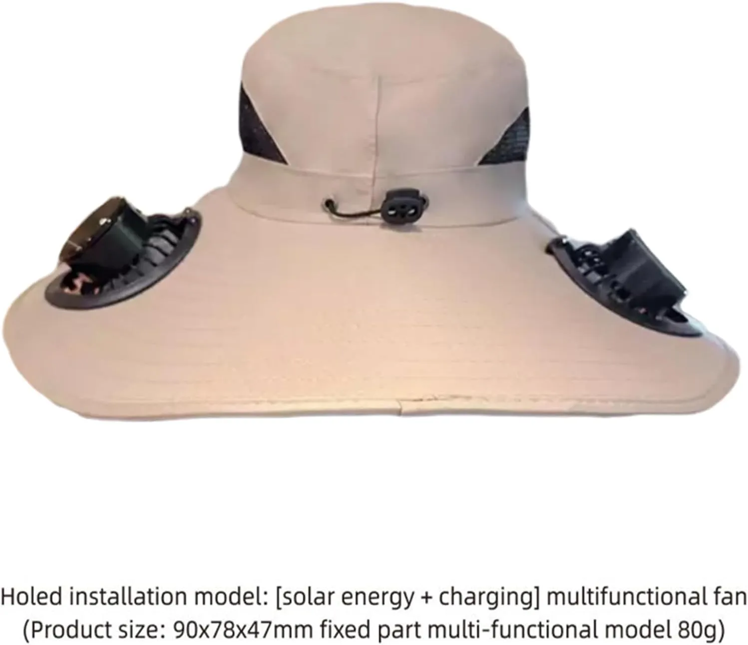 Solar Fan Hat Men Women Mens Outdoor Wide Brim Sun Hat with 2 Solar Fan Fishing hat-Removable&USB Charging Fans