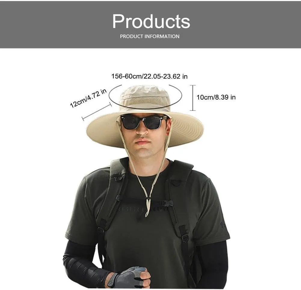 Solar Fan Hat,Outdoor Wide Brim Sun Hat with 2 Solar Fan,UV Protection Hiking Camping Fishing Hat for Men and Women