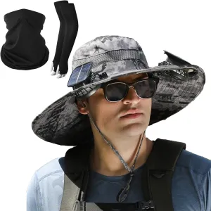 Solar Fan Hat,Sombrero con ventilador Solar,Solar Powered Outdoor Fishing hat,2 Solar Fan