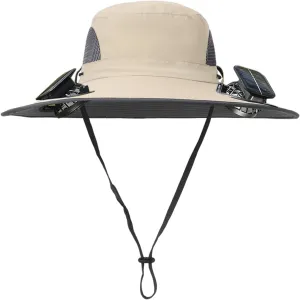 Solar Fan Hat,with 2 Solar Powered Fans,Outdoor Summer UV Hiking Camping Fishing Hat,Solar & USB Charging