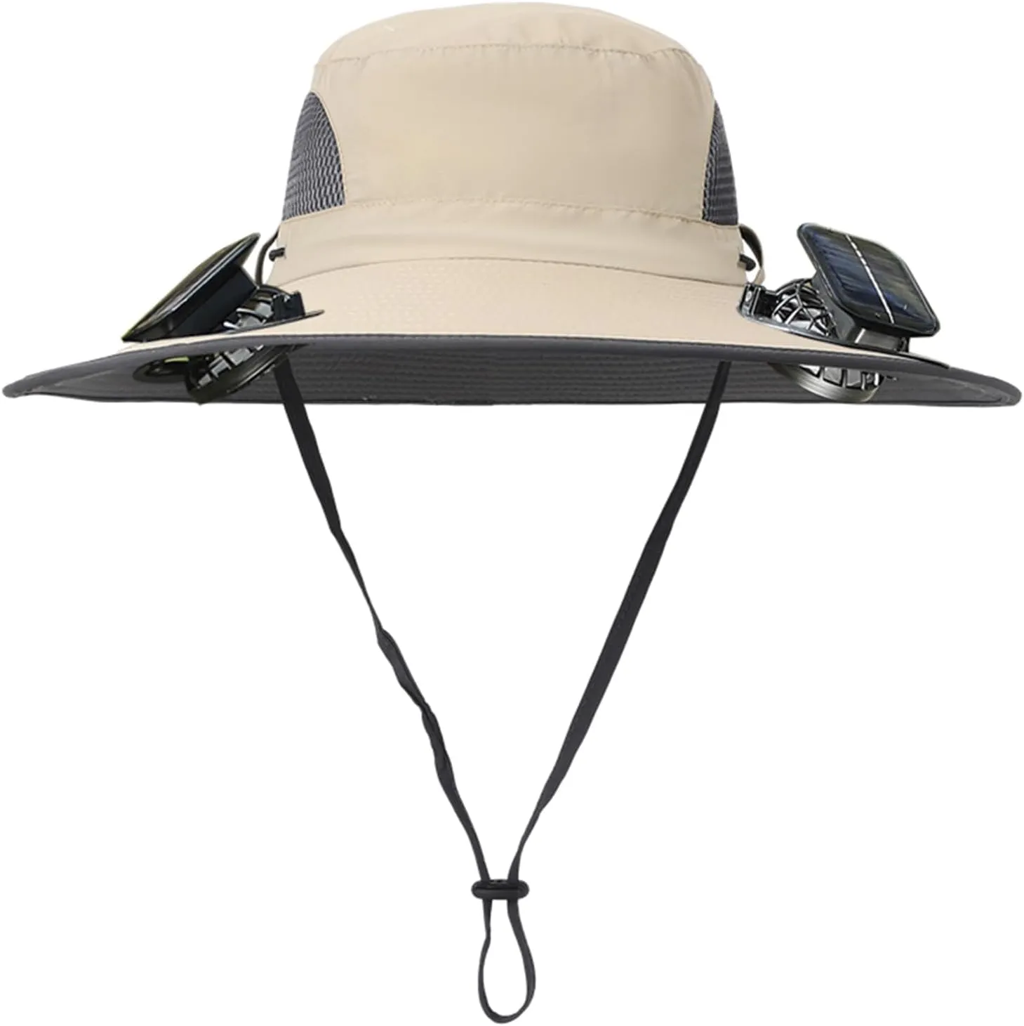 Solar Fan Hat,with 2 Solar Powered Fans,Outdoor Summer UV Hiking Camping Fishing Hat,Solar & USB Charging